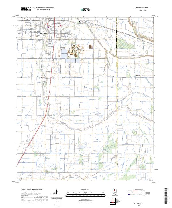 US Topo 7.5-minute map for Cleveland MS