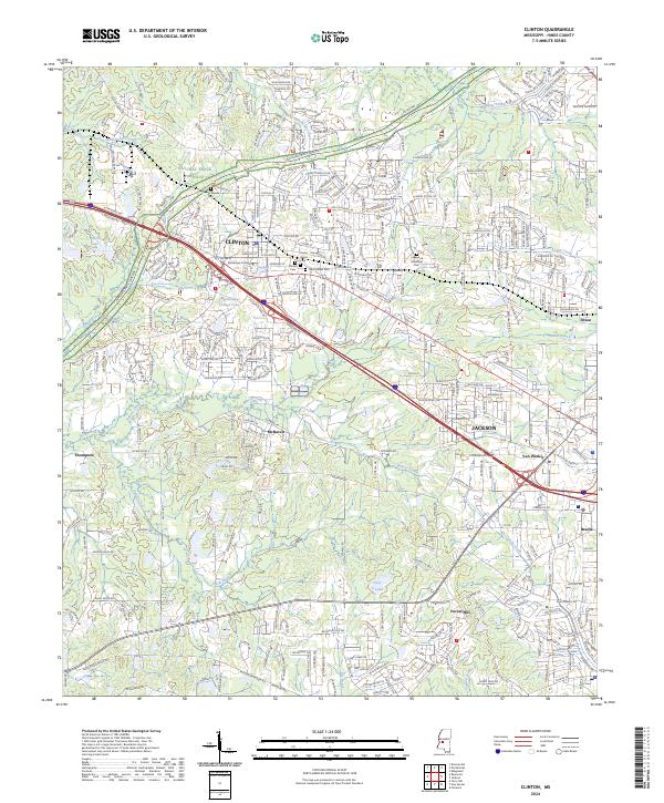 US Topo 7.5-minute map for Clinton MS