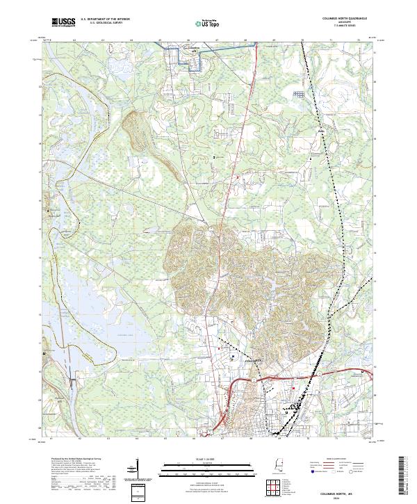 US Topo 7.5-minute map for Columbus North MS