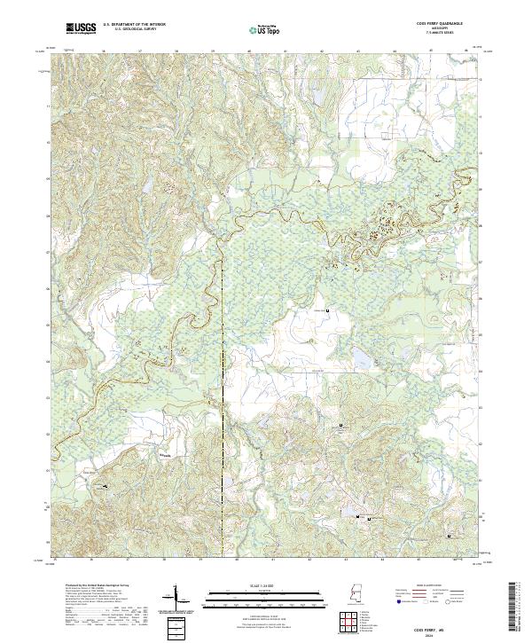 US Topo 7.5-minute map for Coxs Ferry MS