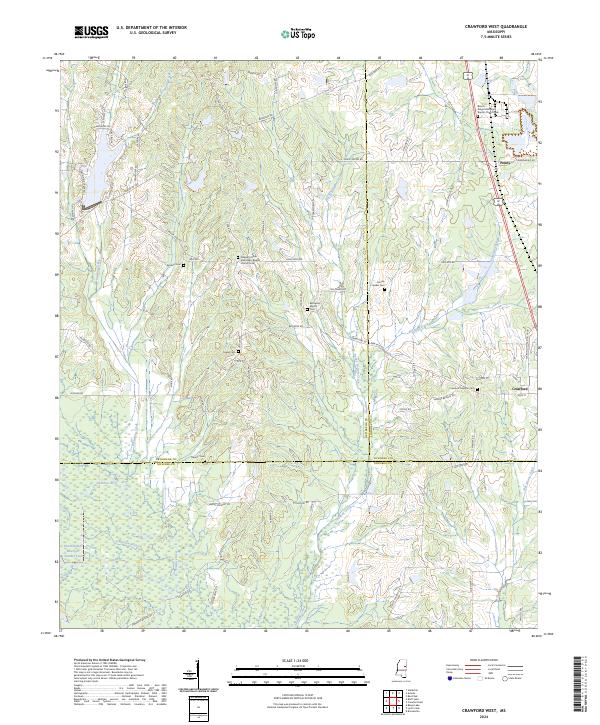 US Topo 7.5-minute map for Crawford West MS