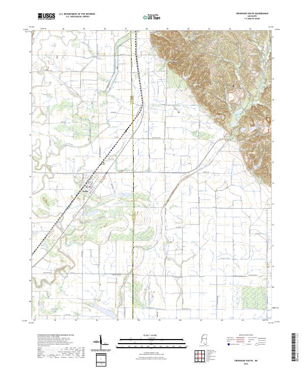 US Topo 7.5-minute map for Crenshaw South MS