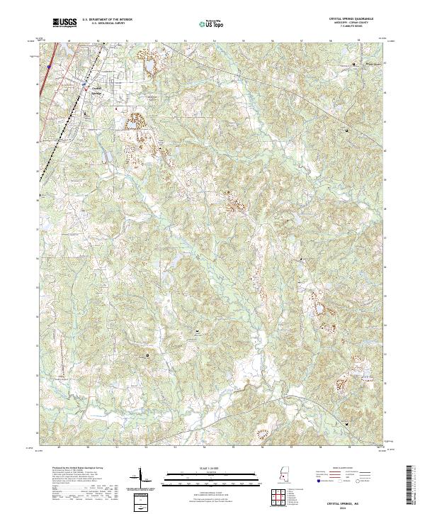 US Topo 7.5-minute map for Crystal Springs MS