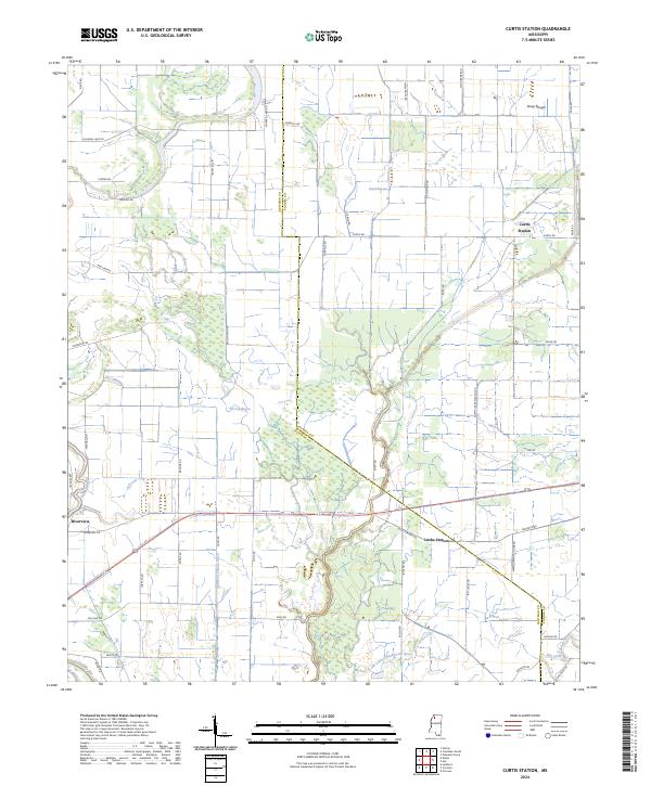 US Topo 7.5-minute map for Curtis Station MS