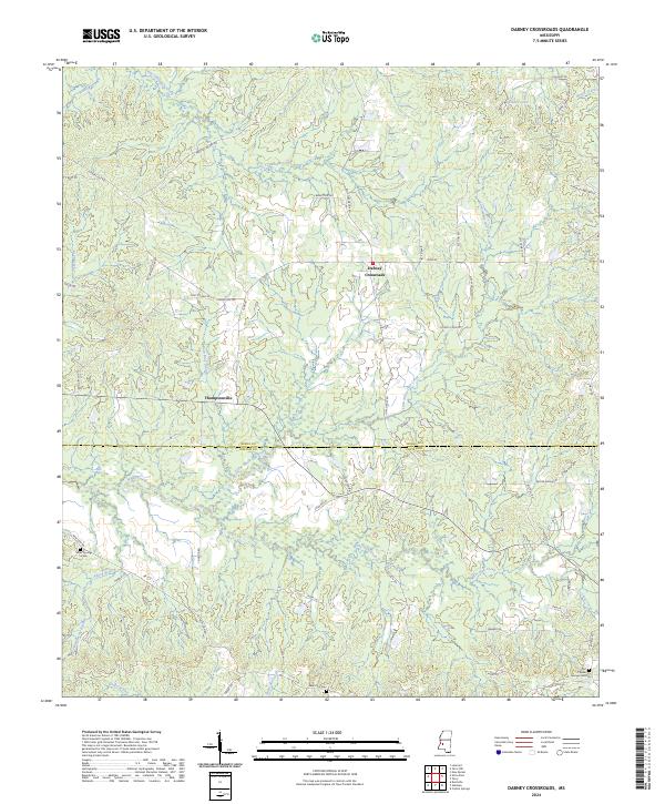US Topo 7.5-minute map for Dabney Crossroads MS