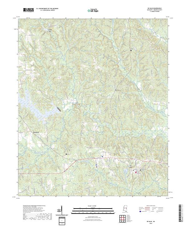 US Topo 7.5-minute map for De Kalb MS