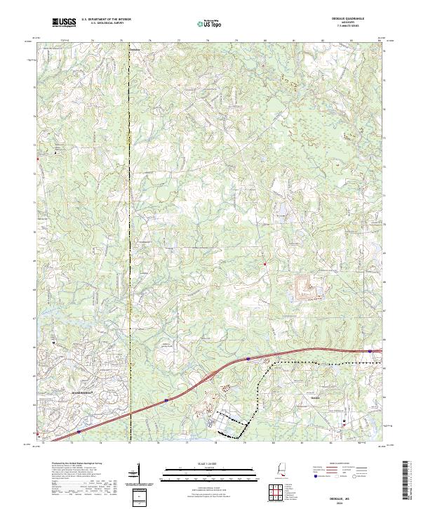 US Topo 7.5-minute map for Dedeaux MS