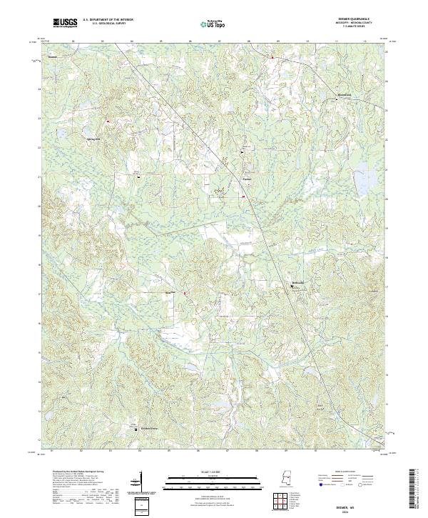US Topo 7.5-minute map for Deemer MS