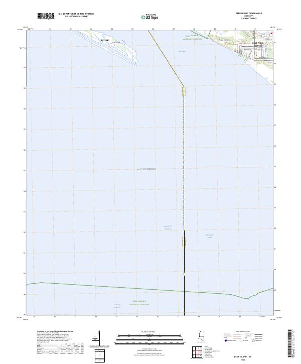 US Topo 7.5-minute map for Deer Island MS