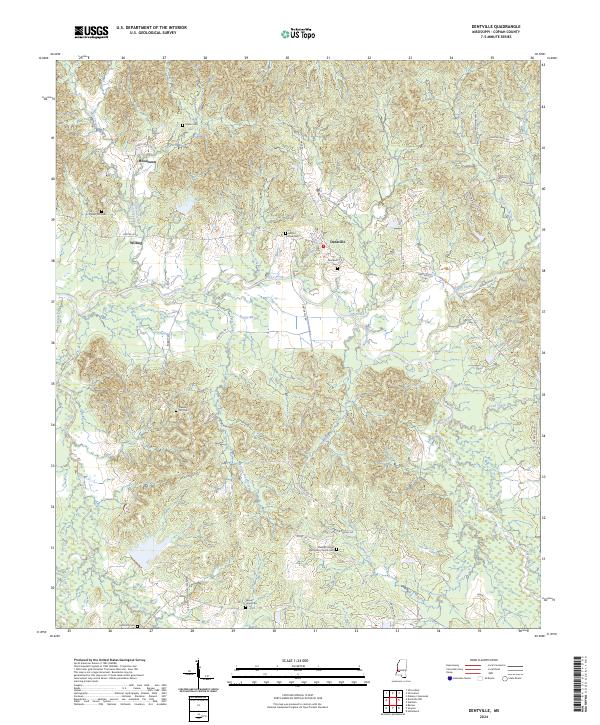 US Topo 7.5-minute map for Dentville MS
