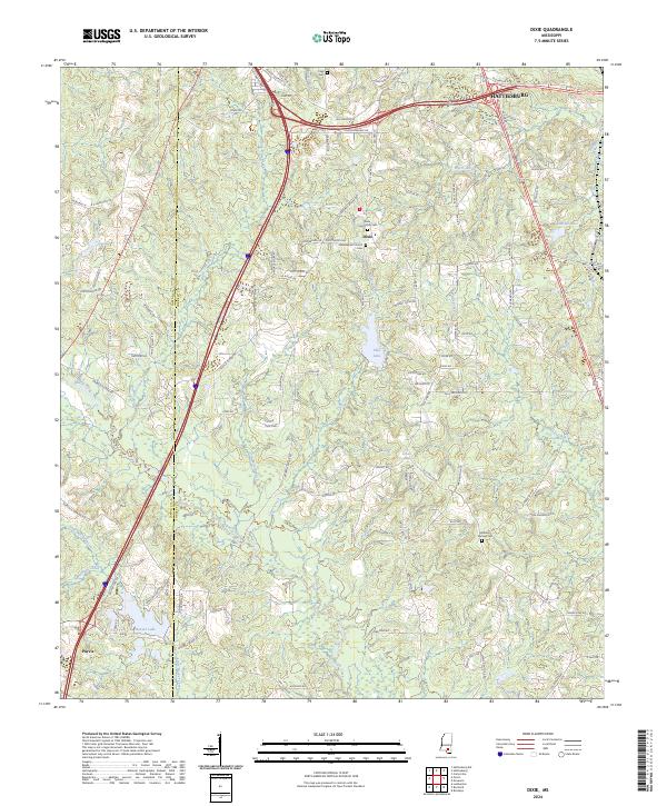 US Topo 7.5-minute map for Dixie MS