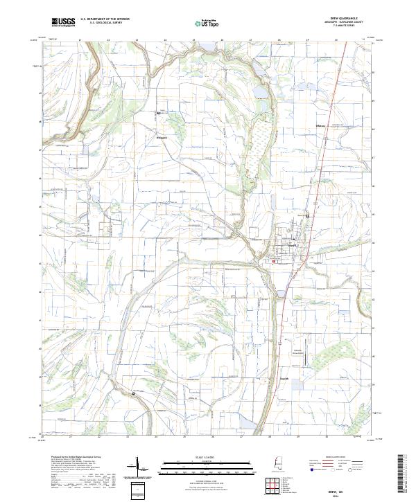US Topo 7.5-minute map for Drew MS