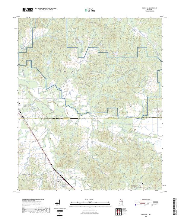 US Topo 7.5-minute map for Duck Hill MS