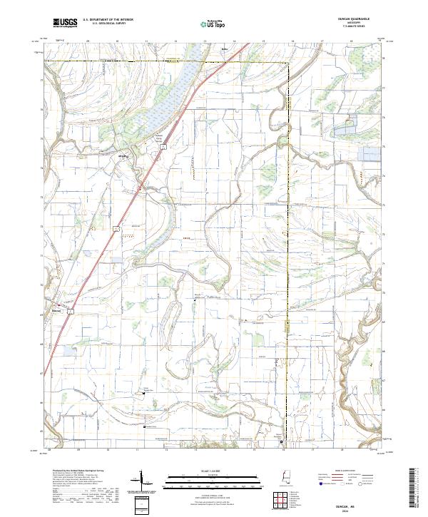 US Topo 7.5-minute map for Duncan MS