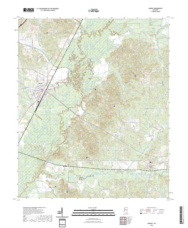 US Topo 7.5-minute map for Durant MS