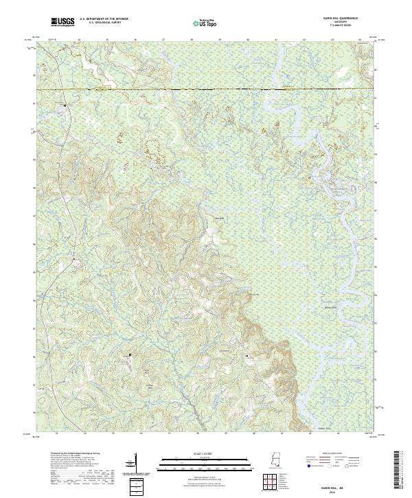 US Topo 7.5-minute map for Easen Hill MS