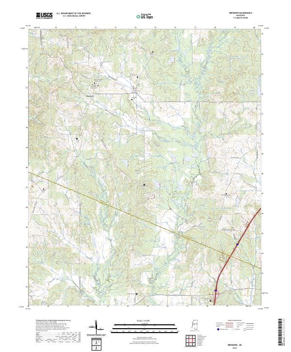 US Topo 7.5-minute map for Ebenezer MS