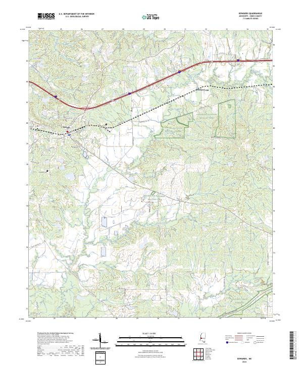 US Topo 7.5-minute map for Edwards MS