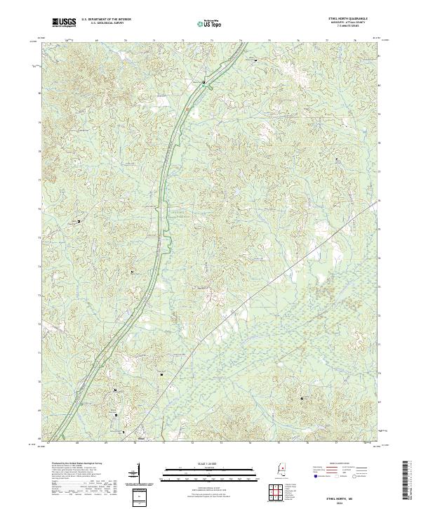 US Topo 7.5-minute map for Ethel North MS