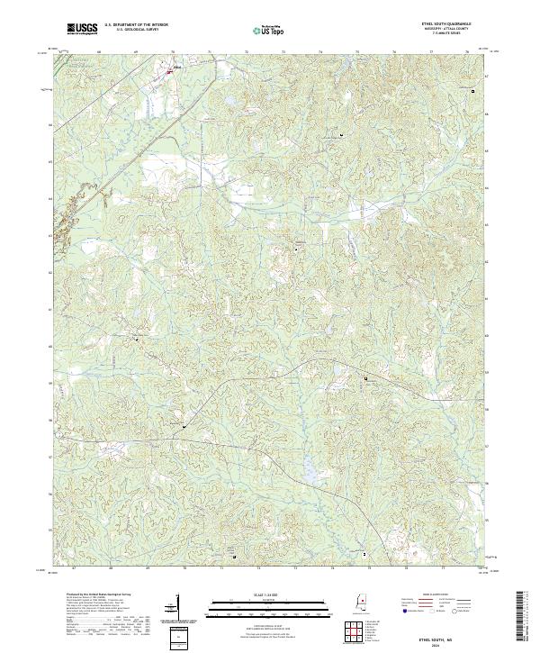 US Topo 7.5-minute map for Ethel South MS