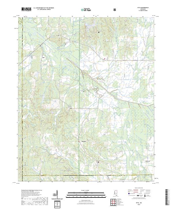 US Topo 7.5-minute map for Etta MS