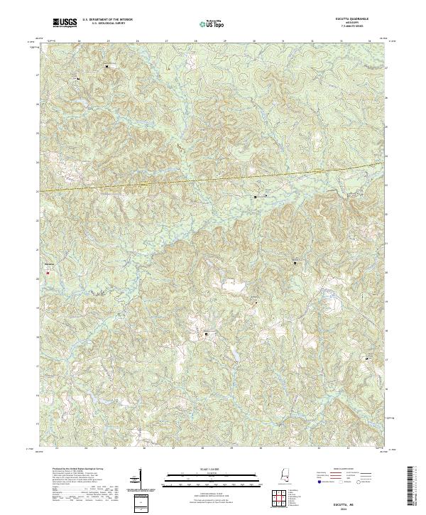 US Topo 7.5-minute map for Eucutta MS