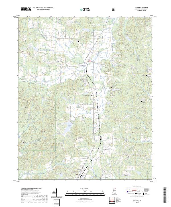 US Topo 7.5-minute map for Falkner MS