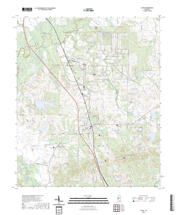 US Topo 7.5-minute map for Flora MS