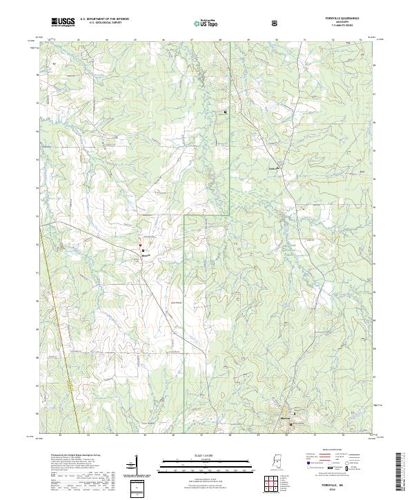 US Topo 7.5-minute map for Forkville MS