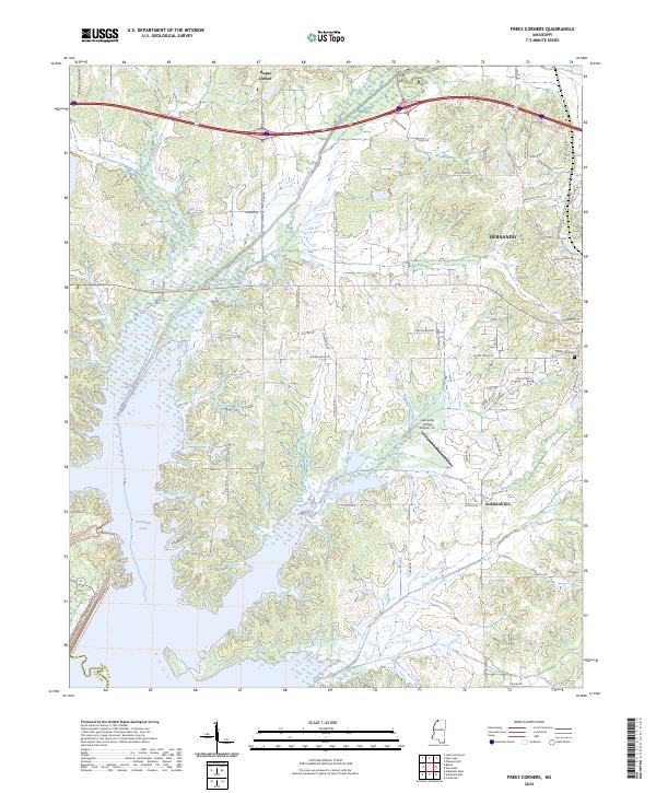 US Topo 7.5-minute map for Frees Corners MS