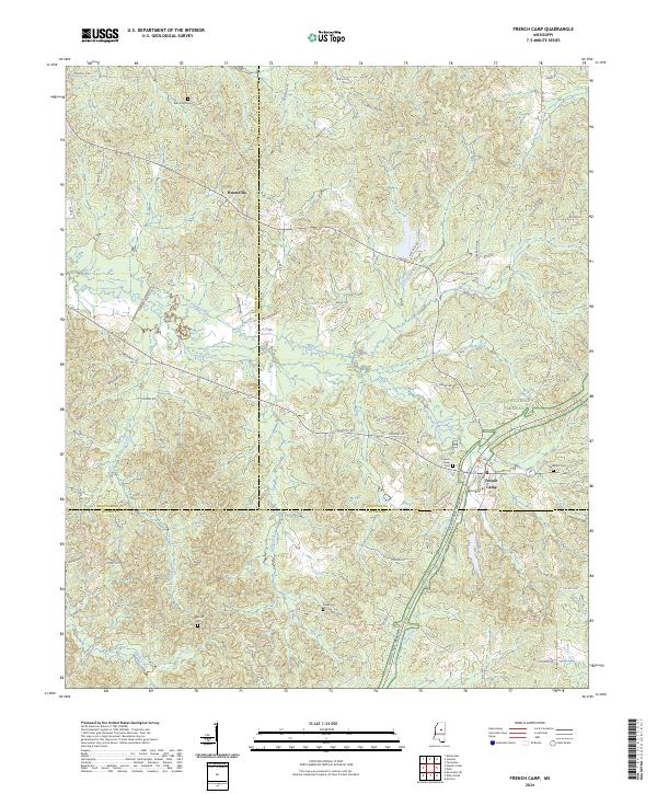 US Topo 7.5-minute map for French Camp MS