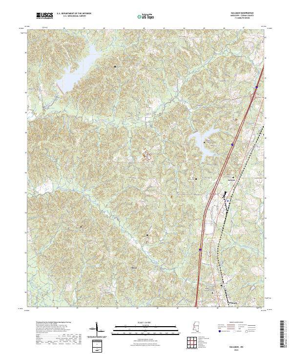 US Topo 7.5-minute map for Gallman MS