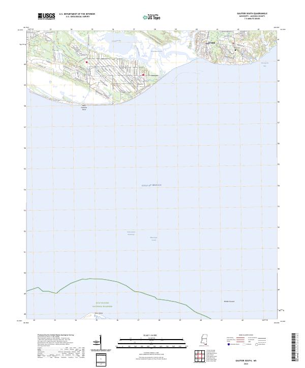 US Topo 7.5-minute map for Gautier South MS