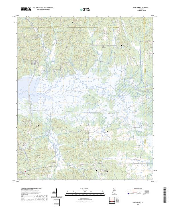 US Topo 7.5-minute map for Gore Springs MS