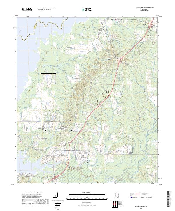 US Topo 7.5-minute map for Goshen Springs MS