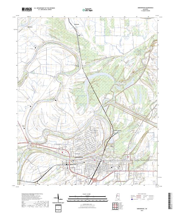 US Topo 7.5-minute map for Greenwood MS