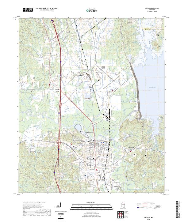 US Topo 7.5-minute map for Grenada MS