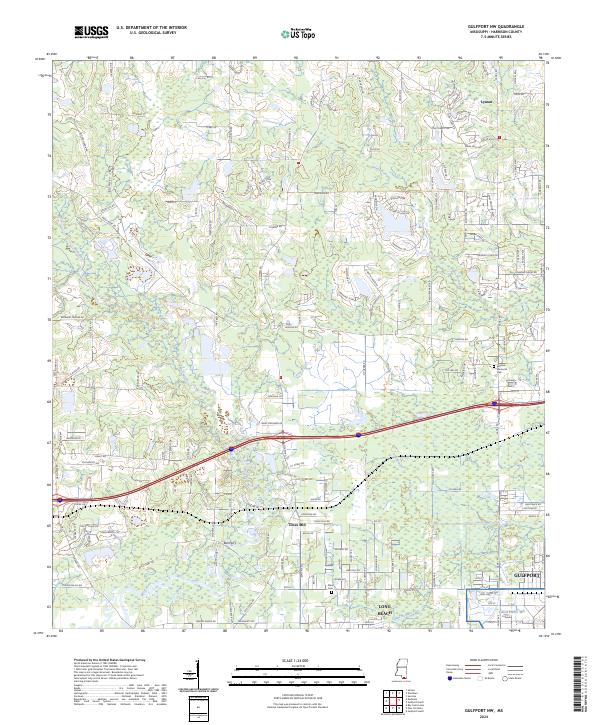 US Topo 7.5-minute map for Gulfport NW MS