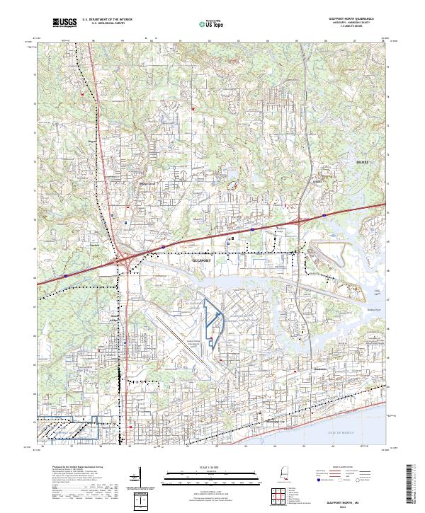 US Topo 7.5-minute map for Gulfport North MS