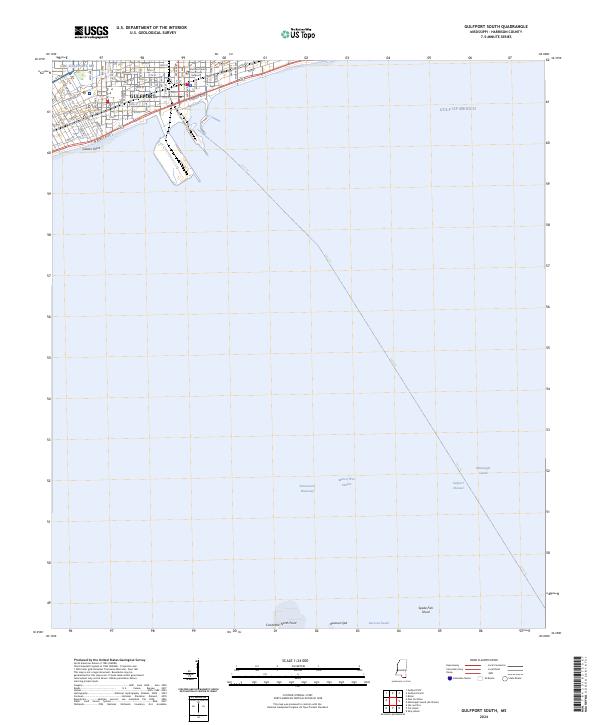 US Topo 7.5-minute map for Gulfport South MS