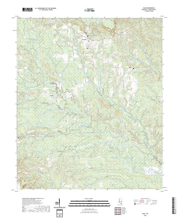 US Topo 7.5-minute map for Hale MS