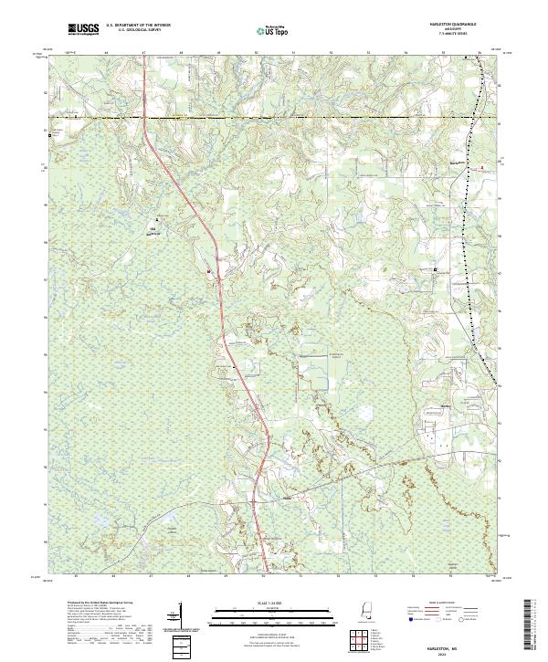 US Topo 7.5-minute map for Harleston MS
