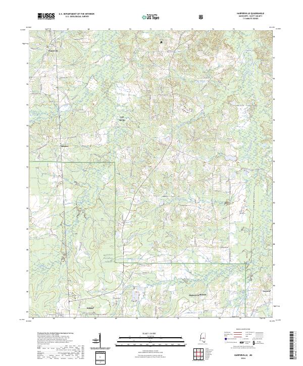 US Topo 7.5-minute map for Harperville MS