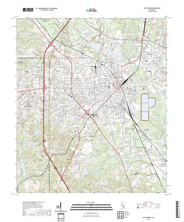 US Topo 7.5-minute map for Hattiesburg MS