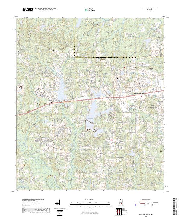 US Topo 7.5-minute map for Hattiesburg SW MS