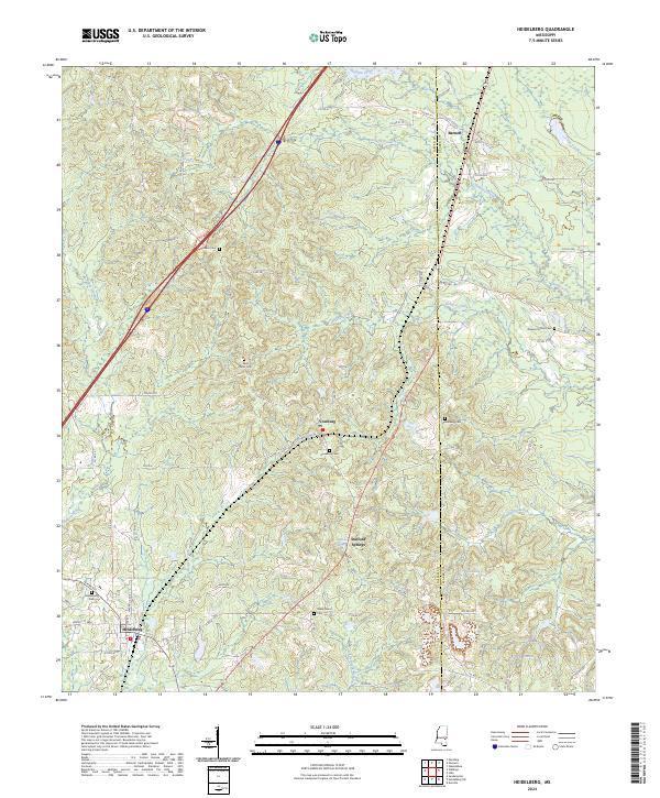 US Topo 7.5-minute map for Heidelberg MS