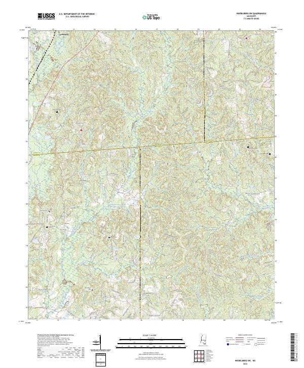 US Topo 7.5-minute map for Heidelberg SW MS