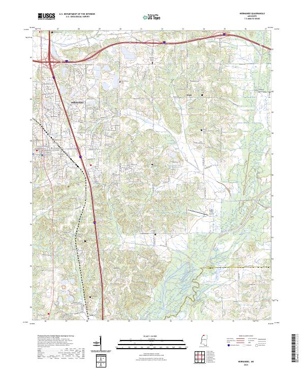 US Topo 7.5-minute map for Hernando MS