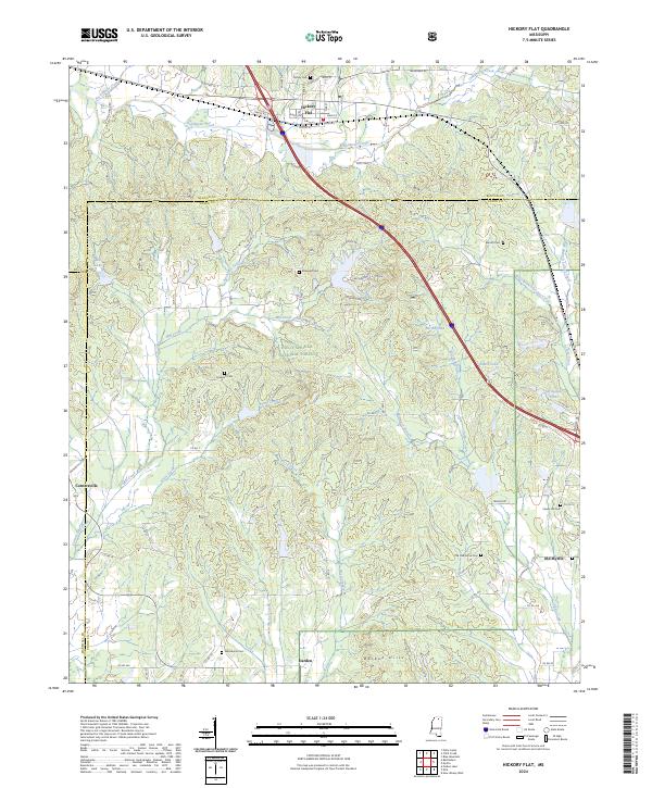 US Topo 7.5-minute map for Hickory Flat MS