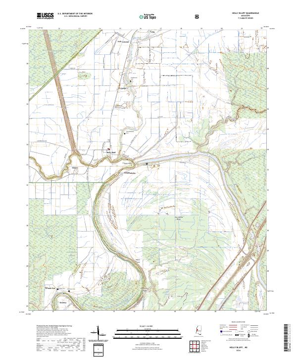 US Topo 7.5-minute map for Holly Bluff MS